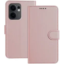Phonesta Smooth Skin Book Wallet Case hoesje voor Oppo Reno13 F 4G/5G / Reno13 FS 5G - Roségoud
