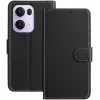 Phonesta Smooth Skin Book Wallet Case hoesje voor Oppo Reno13 Pro - Zwart