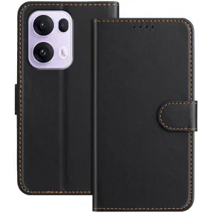 Phonesta Smooth Skin Book Wallet Case hoesje voor Oppo Reno13 Pro - Zwart