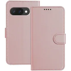 Phonesta Smooth Skin Book Wallet Case hoesje voor Google Pixel 9a - Roségoud
