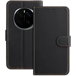 Phonesta Smooth Skin Book Wallet Case hoesje voor HONOR Magic7 Pro - Zwart