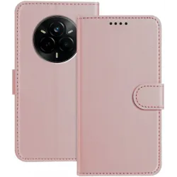 Phonesta Smooth Skin Book Wallet Case hoesje voor Realme 14 Pro - Roségoud