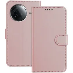 Phonesta Smooth Skin Book Wallet Case hoesje voor Xiaomi Poco F7 Pro/F7 Ultra - Roségoud