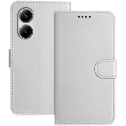 Phonesta Smooth Skin Book Wallet Case hoesje voor Xiaomi Poco X7 Pro - Zilver