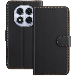 Phonesta Smooth Skin Book Wallet Case hoesje voor Xiaomi Redmi Note 14 Pro 4G - Zwart