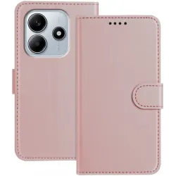 Phonesta Smooth Skin Book Wallet Case hoesje voor Xiaomi Redmi Note 14 5G / Xiaomi Poco M7 Pro - Roségoud