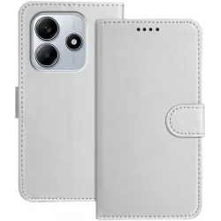 Phonesta Smooth Skin Book Wallet Case hoesje voor Xiaomi Redmi Note 14 5G / Xiaomi Poco M7 Pro - Zilver