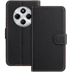 Phonesta Smooth Skin Book Wallet Case hoesje voor Xiaomi Redmi 14C / Xiaomi Poco C75 - Zwart