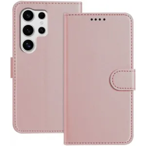 Phonesta Smooth Skin Book Wallet Case hoesje voor Samsung Galaxy S25 Ultra - Roségoud