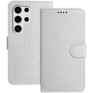 Phonesta Smooth Skin Book Wallet Case hoesje voor Samsung Galaxy S25 Ultra - Zilver