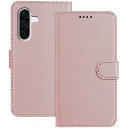 Phonesta Smooth Skin Book Wallet Case hoesje voor Samsung Galaxy A36/A56 - Roségoud