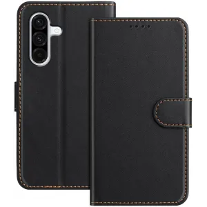 Phonesta Smooth Skin Book Wallet Case hoesje voor Samsung Galaxy A36/A56 - Zwart
