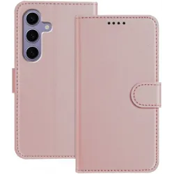 Phonesta Smooth Skin Book Wallet Case hoesje voor Samsung Galaxy S25/S24 - Roségoud