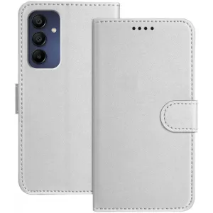 Phonesta Smooth Skin Book Wallet Case hoesje voor Samsung Galaxy A16 - Zilver