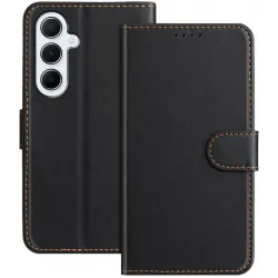 Phonesta Smooth Skin Book Wallet Case hoesje voor Samsung Galaxy A26 - Zwart