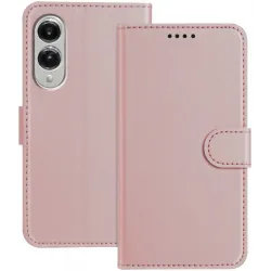 Phonesta Smooth Skin Book Wallet Case hoesje voor Samsung Galaxy S25 Edge - Roségoud