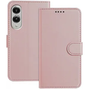Phonesta Smooth Skin Book Wallet Case hoesje voor Samsung Galaxy S25 Edge - Roségoud