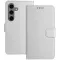 Phonesta Smooth Skin Book Wallet Case hoesje voor Samsung Galaxy S25 Plus/S24 Plus - Zilver