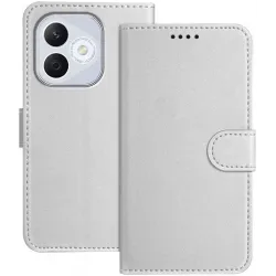 Phonesta Smooth Skin Book Wallet Case hoesje voor HONOR 400 Lite - Zilver