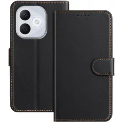 Phonesta Smooth Skin Book Wallet Case hoesje voor HONOR 400 Lite - Zwart