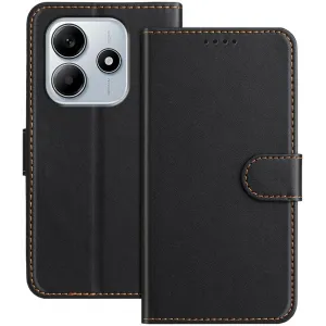 Phonesta Smooth Skin Book Wallet Case hoesje voor Xiaomi Redmi Note 14 4G 164.8mm - Zwart