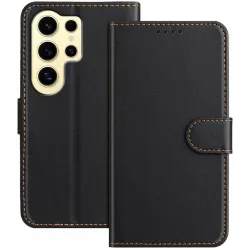 Phonesta Smooth Skin Book Wallet Case hoesje voor Samsung Galaxy S24 Ultra - Zwart