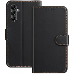 Phonesta Smooth Skin Book Wallet Case hoesje voor Samsung Galaxy A15 4G/5G - Zwart