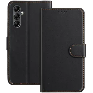 Phonesta Smooth Skin Book Wallet Case hoesje voor Samsung Galaxy A15 4G/5G - Zwart