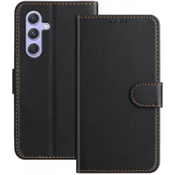Phonesta Smooth Skin Book Wallet Case hoesje voor Samsung Galaxy A55 - Zwart