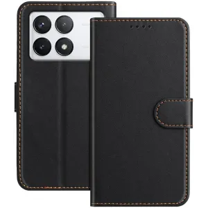 Phonesta Smooth Skin Book Wallet Case hoesje voor Xiaomi 14T Pro - Zwart
