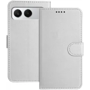 Phonesta Smooth Skin Book Wallet Case hoesje voor OnePlus Nord 4 - Zilver