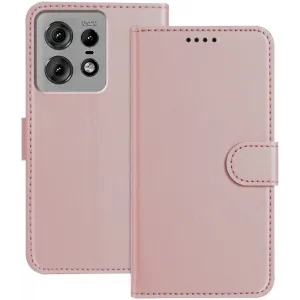Phonesta Smooth Skin Book Wallet Case hoesje voor Motorola Edge 50 Pro - Roségoud