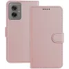 Phonesta Smooth Skin Book Wallet Case hoesje voor Motorola Moto G55 - Roségoud