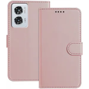 Phonesta Smooth Skin Book Wallet Case hoesje voor Motorola Moto G85/Edge 50 Fusion - Roségoud