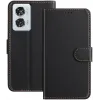 Phonesta Smooth Skin Book Wallet Case hoesje voor Motorola Moto G85/Edge 50 Fusion - Zwart