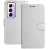 Phonesta Smooth Skin Book Wallet Case hoesje voor Oppo Reno12 Pro - Zilver 0