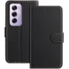 Phonesta Smooth Skin Book Wallet Case hoesje voor Oppo Reno12 Pro - Zwart 0