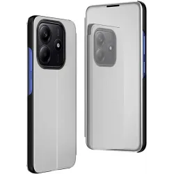 Phonesta Smart Mirror View Book Case hoesje voor Xiaomi Redmi Note 14 4G - Zilver