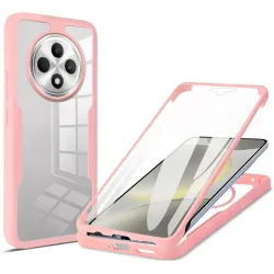 Phonesta Slim Protect 360 hoesje met Screenprotector voor Oppo Reno12 F/Reno12 FS - Roze