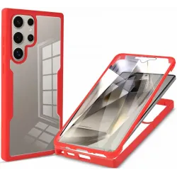 Phonesta Slim Protect 360 hoesje met Screenprotector voor Samsung Galaxy S25 Ultra - Rood