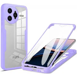 Phonesta Slim Protect 360 hoesje met Screenprotector voor Xiaomi Poco F7 Ultra - Paars