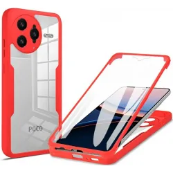 Phonesta Slim Protect 360 hoesje met Screenprotector voor Xiaomi Poco F7 Ultra - Rood