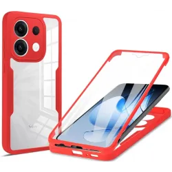 Phonesta Slim Protect 360 hoesje met Screenprotector voor Oppo Reno13 - Rood