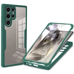 Phonesta Slim Protect 360 hoesje met Screenprotector voor Samsung Galaxy S24 Ultra - Groen