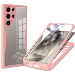 Phonesta Slim Protect 360 hoesje met Screenprotector voor Samsung Galaxy S24 Ultra - Roze