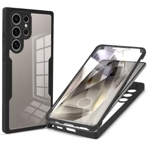 Phonesta Slim Protect 360 hoesje met Screenprotector voor Samsung Galaxy S24 Ultra - Zwart