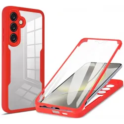 Phonesta Slim Protect 360 hoesje met Screenprotector voor Samsung Galaxy S25/S24 - Rood
