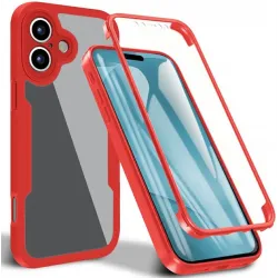 Phonesta Slim Protect 360 hoesje met Screenprotector voor Apple iPhone 17 - Rood