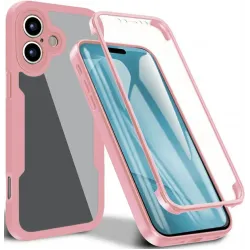 Phonesta Slim Protect 360 hoesje met Screenprotector voor Apple iPhone 17 - Roze