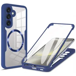 Phonesta Slim Protect 360 hoesje met Screenprotector en MagSafe voor Samsung Galaxy S25/S24 - Blauw
